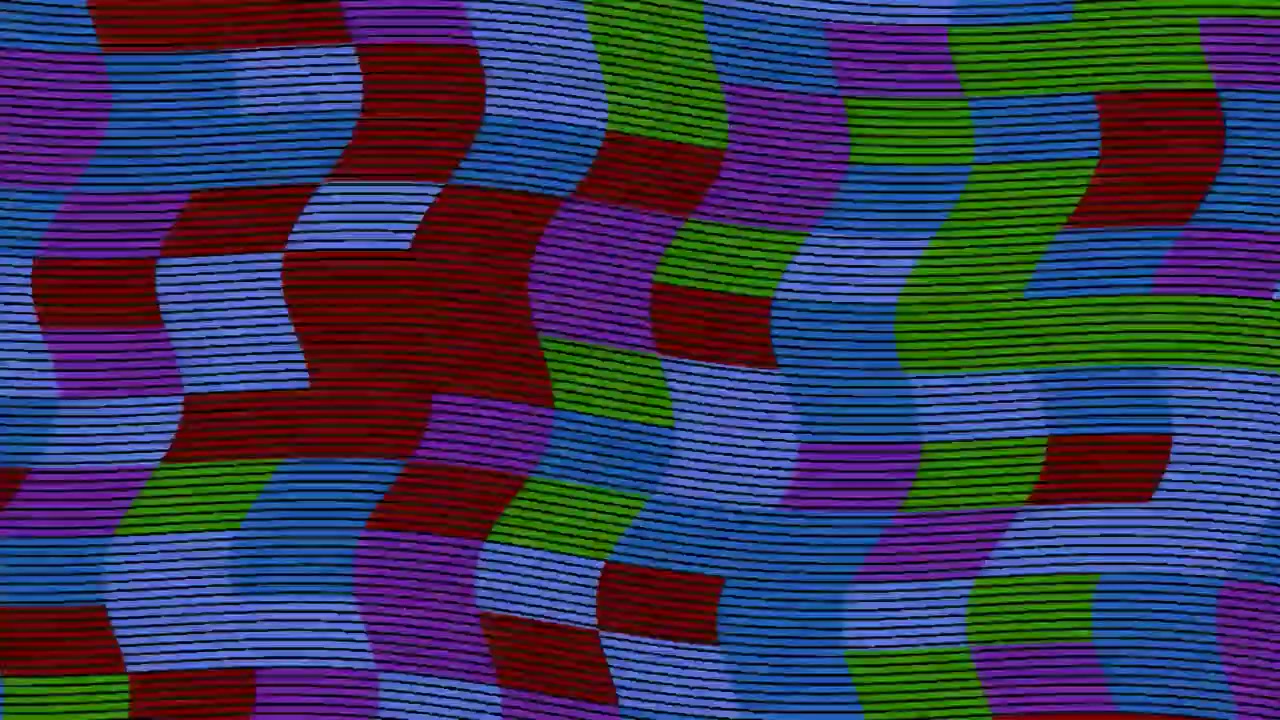 Abstract Wavy Pattern with Moving Colorful Rectangles