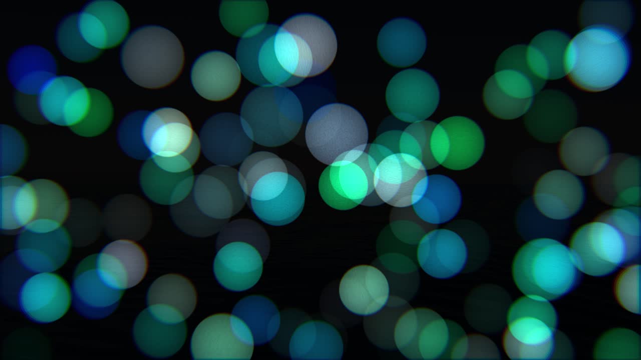 Animazione di bokeh blu e verde con leggero movimento e sfarfallio