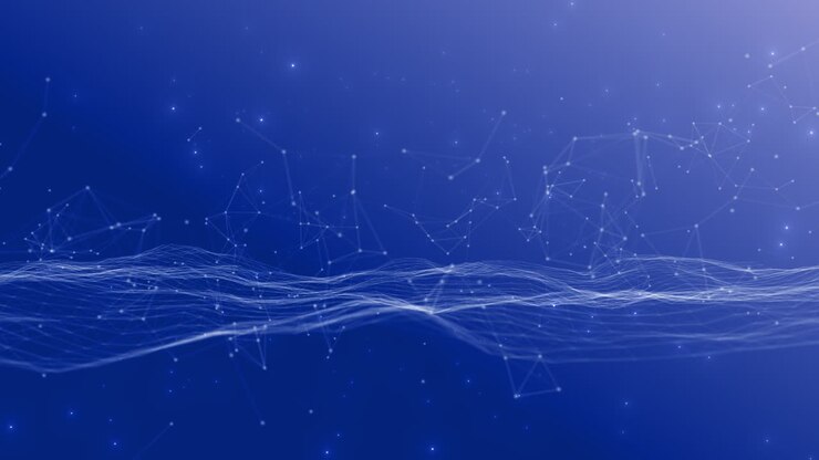 Polygonal moving surface background for business science internet and neural networks tech events