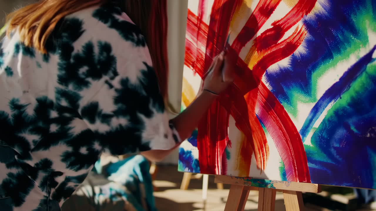 Artist Painting in a Modern Studio