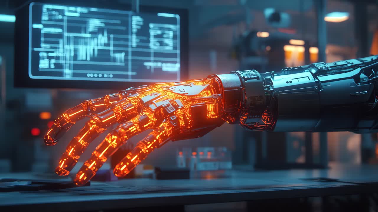 Futuristic Robotic Hand in a Laboratory Setting