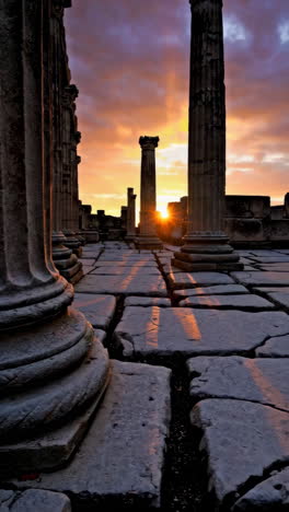 antiguas ruinas al atardecer