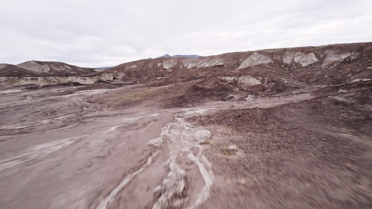 Aerial Drone View of a Vast Rocky Desert Landscape in California with Dramatic Terrain