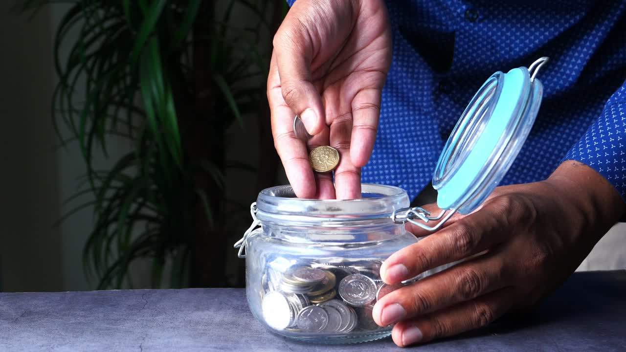 Saving Money in a Glass Jar