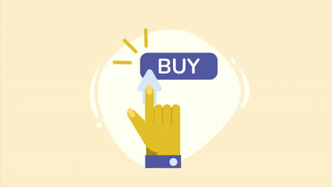 hand touching buy button animation