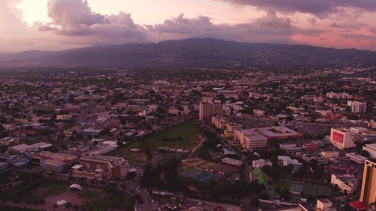 Una veduta aerea di Kingston, Giamaica