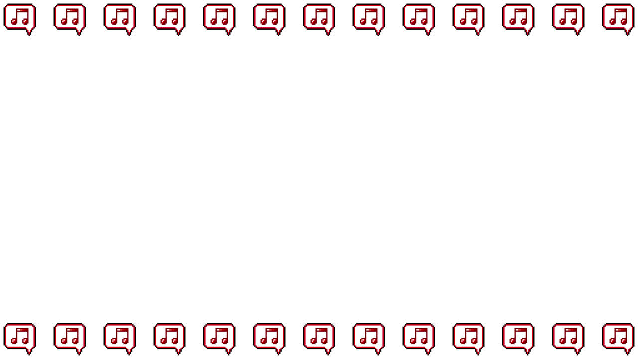Pixel Art Speech bubble icon Eighth notes Frame Animated Overlay 1080p Transparent 30 fps (4).mov