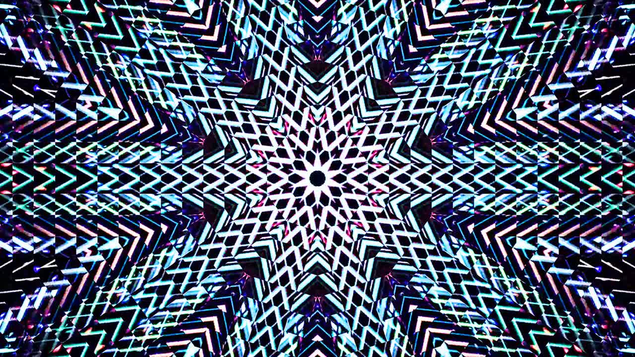 circle shape of line wave motion, colorful, on black background