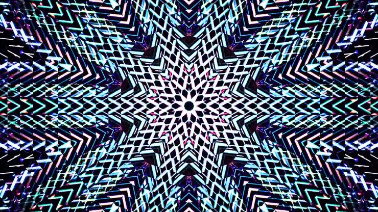 circle shape of line wave motion, colorful, on black background