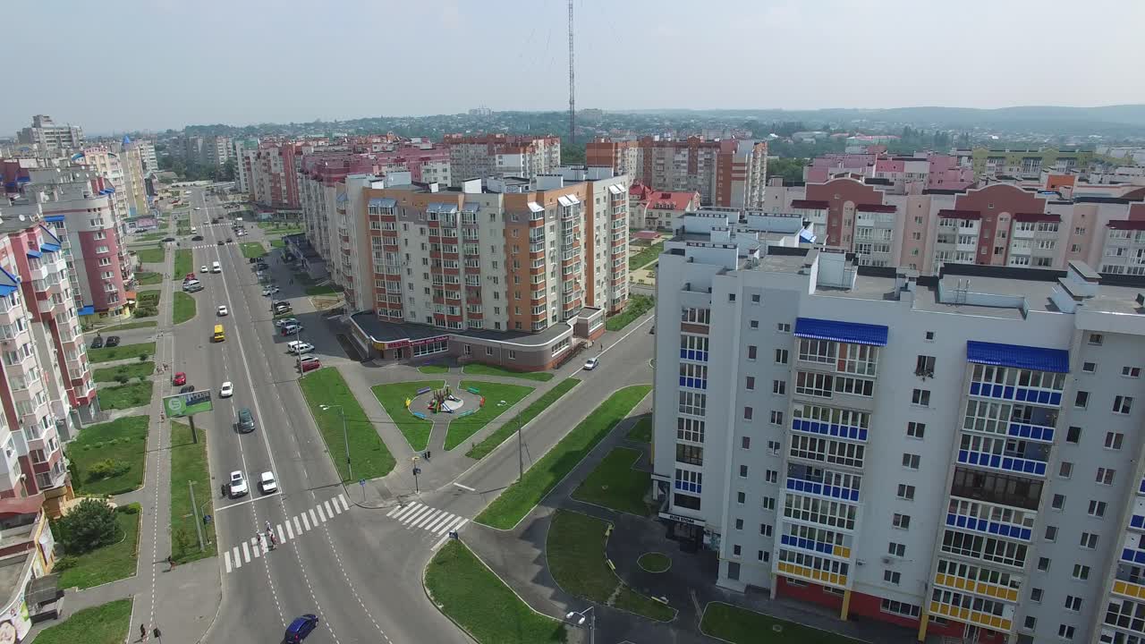 Typical residential area. Aerial view of new construction homes in residential area