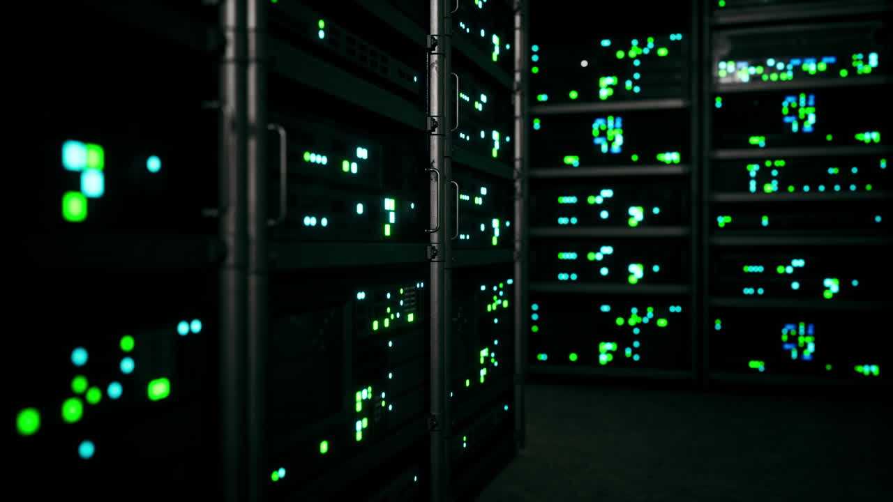 sala de servidores moderna con supercomputadoras de luz