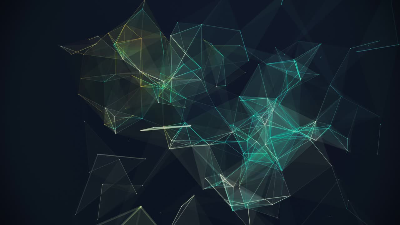 Abstract digital background with connected polygons loop