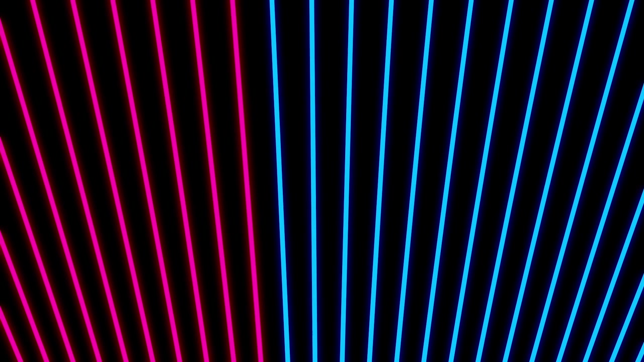 Dynamic Abstract Neon Lines Changing Color on Black Background