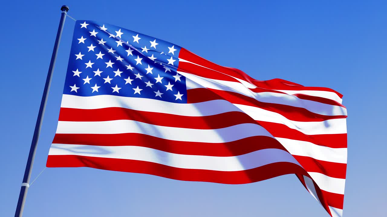 video de la bandera estadounidense - imágenes de bucle de la bandera de américa en 3d