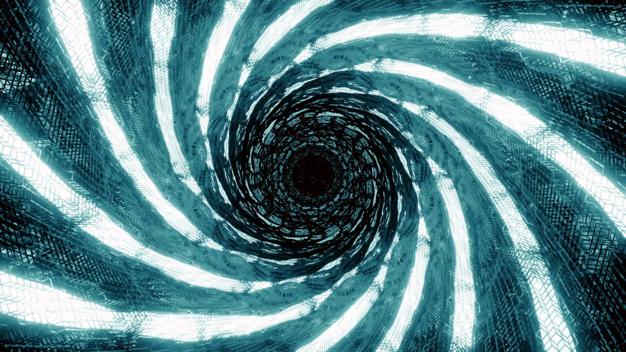 abstracto túnel en espiral futurista con luces de neón brillantes