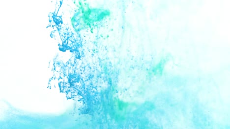 turquoise and blue ink in water