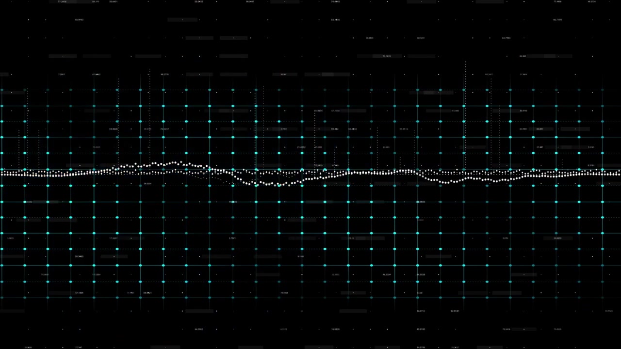 Neon blue ECG waveform drawing right over grid, triggered by first spike, pulsing to show heartbeat