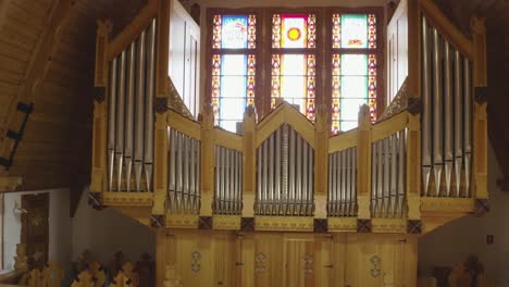 drone footage from a wooden church inside 2 3