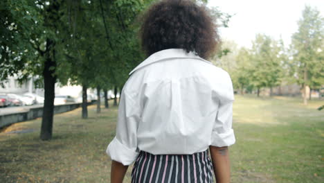 young woman in a park