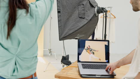 sesión de fotos, fotógrafo y equipo de modelos de moda