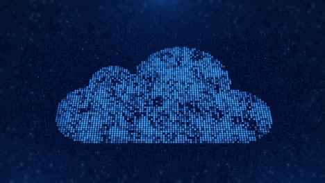 digital cloud computing database storage and big data technology loop animation.