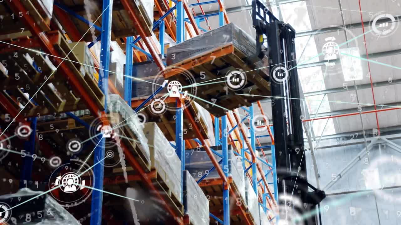 animación de la red de conexión a través del almacén