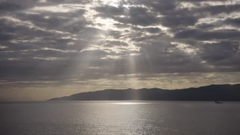 sunset over seto inland sea, awaji and tomogashima islands, japan