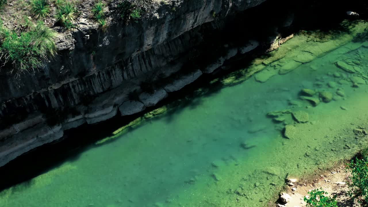 Summer Texas swimming hole with clear blue water