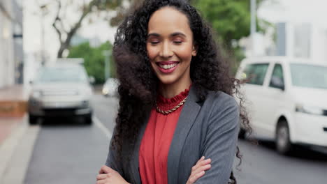 Face,-arms-crossed-and-a-business-woman