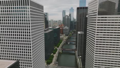 aerial overview of chicago downtown