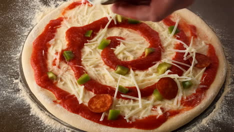haciendo pizza