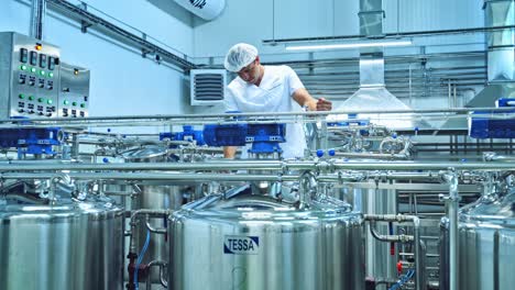 dairy food processing industry. system for pumping liquids milk for the food industry