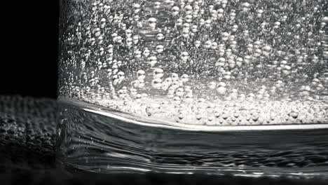 closeup of bubbles in soda water