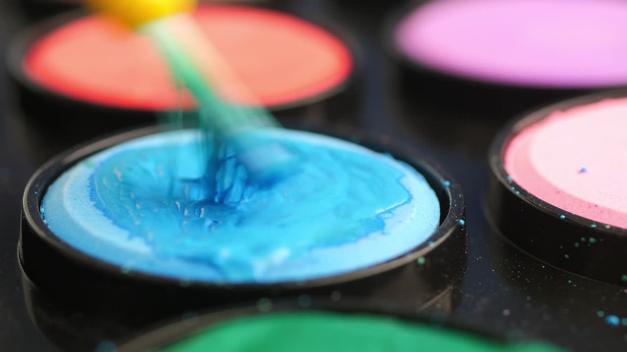 Colorful Paint Palette with Brush