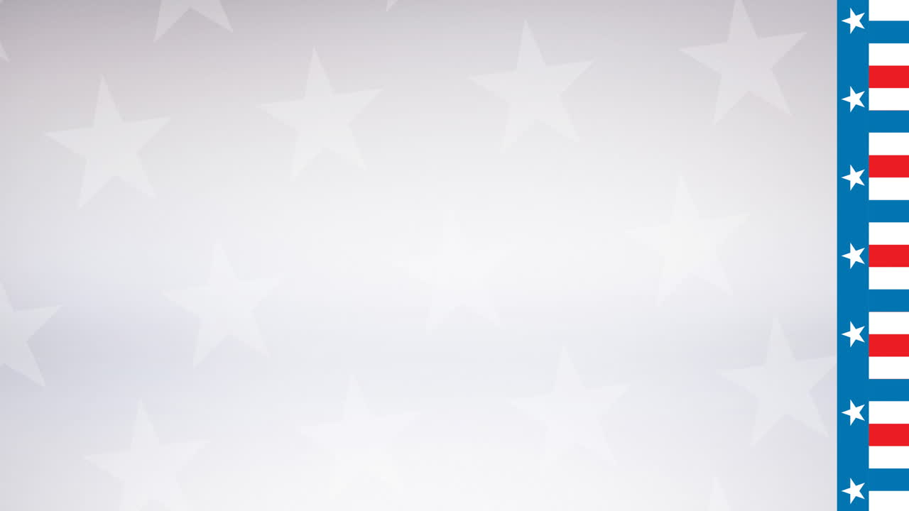 gorra de graduación y diploma con animación de estrellas sobre un fondo de tema patriótico