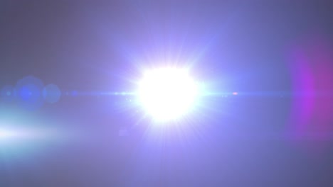 Animation-of-spotlight-with-lens-flare-and-light-beams-moving-over-dark-background