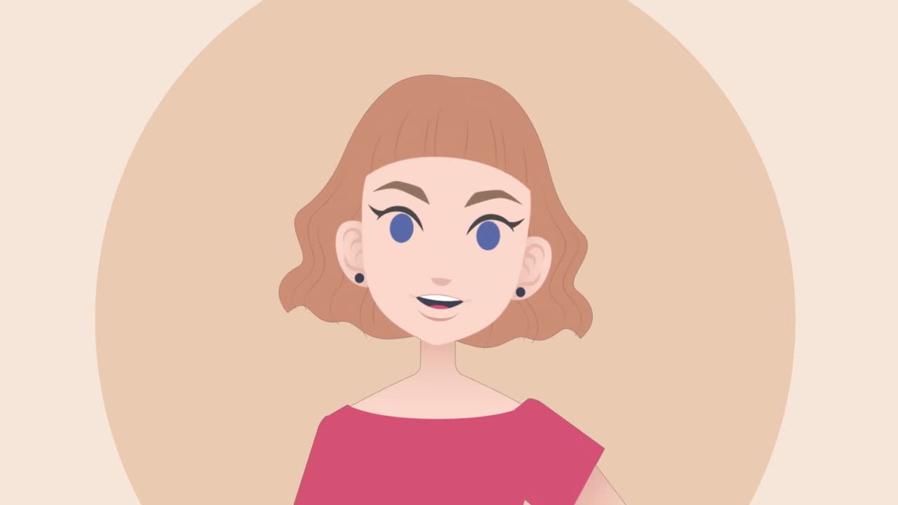 오렌지색 배경 에 프레젠테이션 을 하는 백인 사업가 의 애니메이션