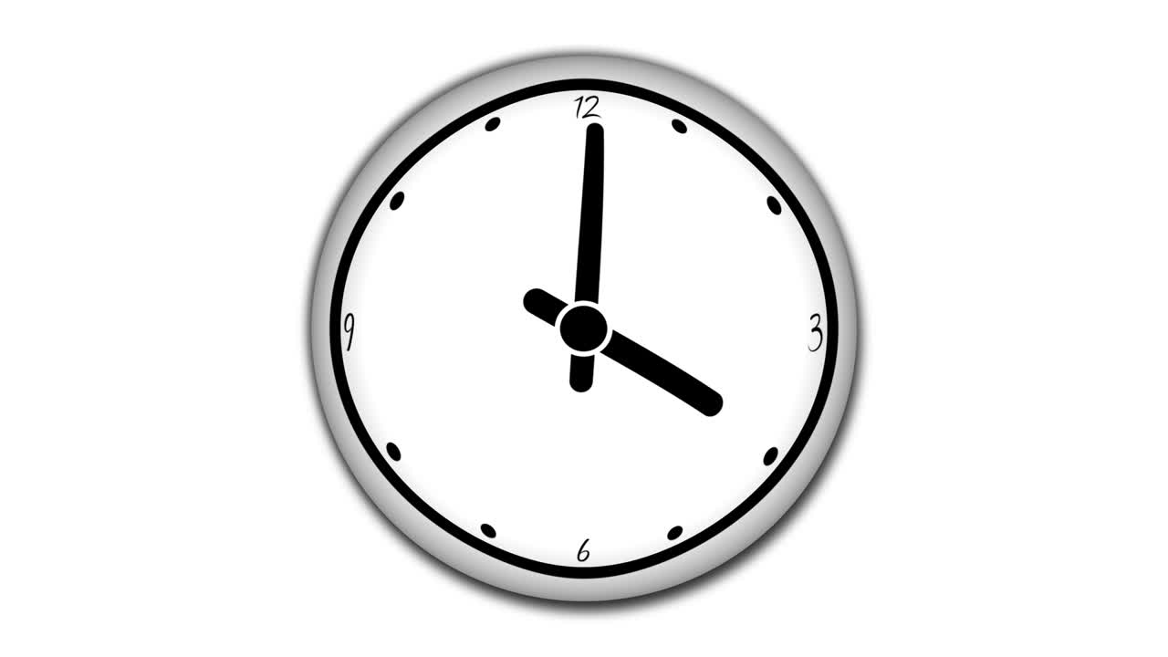 animación de reloj de lapso de tiempo. rotación de velocidad de la manilla del reloj.