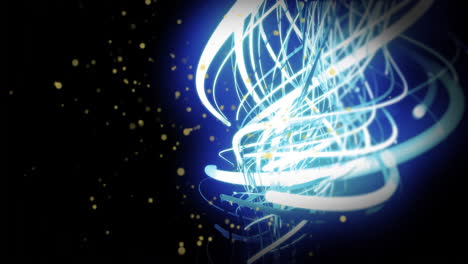 animation of light spots and light trails on black background