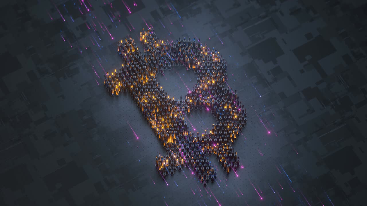 moneta digitale bitcoin ciclo senza cuciture rendering animazione 3d