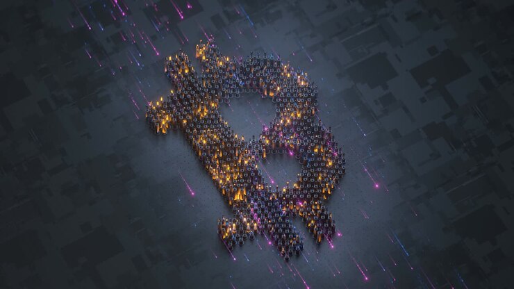 Digital currency bitcoin seamless loop 3D render animation