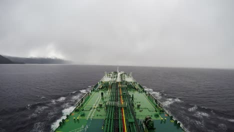 timelapse oil tanker transit crossing strait magellan punta arenas extreme weather