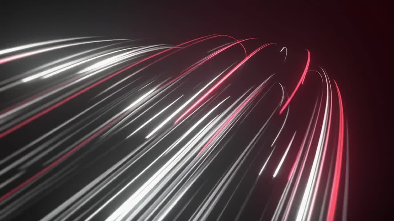 Flusso Dinamico di Scie Luminose Rosse e Bianche