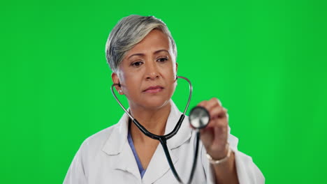 Medical,-Stethoscope-and-heartbeat-with-woman