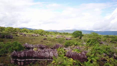 Hermosa-Toma-Aérea-Volando-Bajo-Sobre-La-Naturaleza-Colombiana-Con-árboles-Y-Montañas