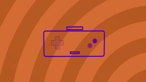 animación de iconos de controladores de videojuegos contra un fondo radial rojo