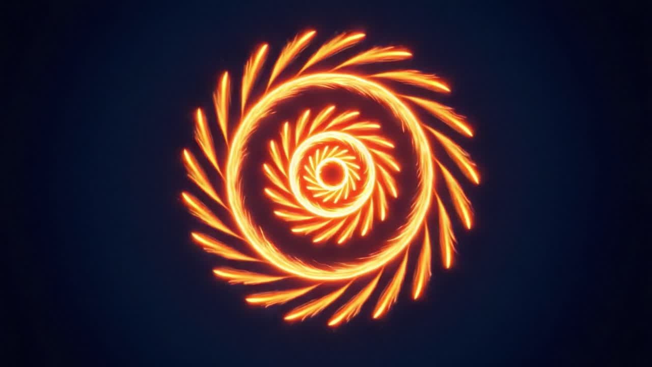 A Captivating Display of Spiraling Fireworks Creating an Intricate Pattern of Orange Sparks Against a Dark Background, Symbolizing Dynamic Energy and Motion