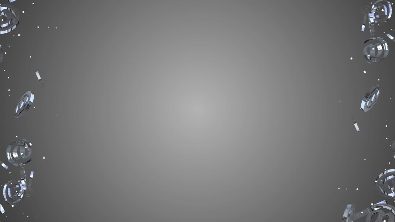 마크 및 이메일 기호의 입자 루프 애니메이션