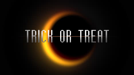 trick or treat on big yellow moon in dark galaxy