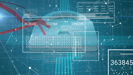 animation of padlock and online security data processing